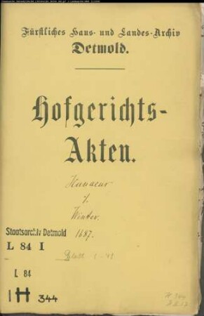 Hunnaeus, Christian gegen Falco Winter - Schuldforderung