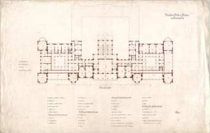 Voit, August von; Feldafing / Starnberger See (Bayern); Königliches Schloss (Königliche Villa) - Hauptgeschoss (Grundriss)