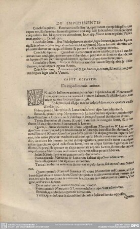 CAPUT OCTAVUM: De impedimentis animae.