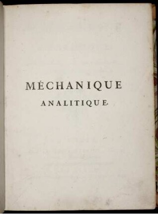Méchanique Analitique