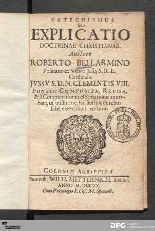 Catechismus Seu Explicatio Doctrinae Christianae
