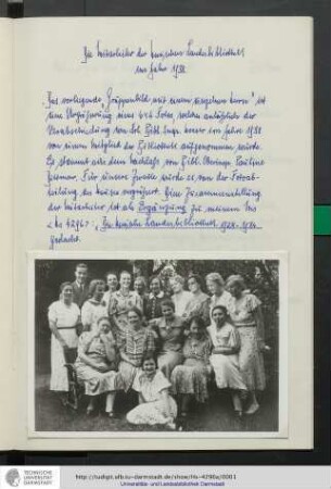 Die Mitarbeiter der Hessischen Landesbibliothek im Jahre 1938 : Ergänzung zum Manuskript "Die Hessische Landesbibliothek 1928-1934"