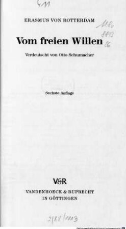 Vom freien Willen