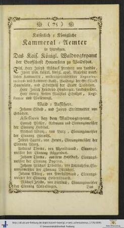 Kaiserlich-Königliche Kammeral-Aemter in Breyßgau.