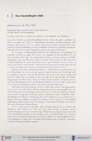 Jahresfeier am 24. Mai 2003