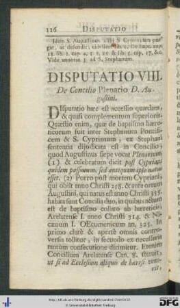 Disputatio VIII.
