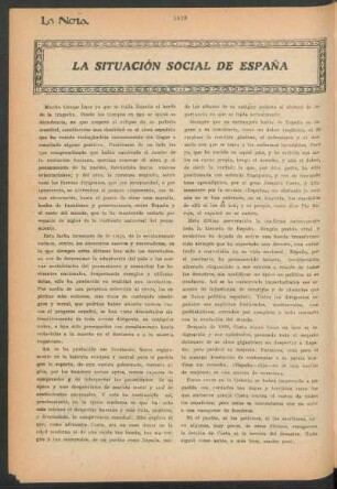 La situación social de España