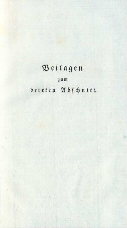 Beilagen zum dritten Abschnitt