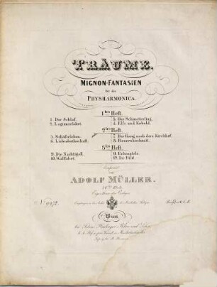 Träume : Mignon-Fantasien für die Physharmonika ; 56tes Werk, 2