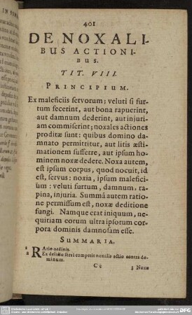 De Noxalibus Actionibus. Tit. VIII.