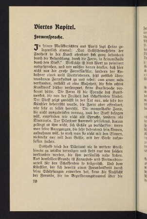 70-85, IV. Kapitel: Das Kunstwerk / Formensprache