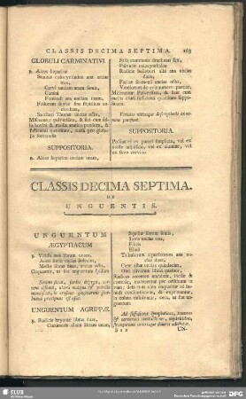 Classis Decima Septima. De Unguentis