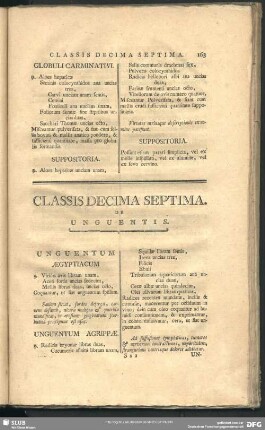 Classis Decima Septima. De Unguentis