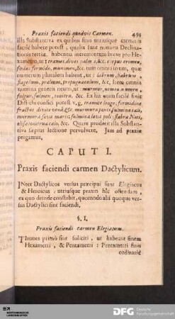 Caput I. Praxis faciendi carmen Dactylicum.