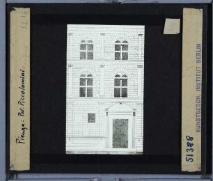Pienza, Palazzo Piccolomini,(Architekturzeichnung) : Nordfront