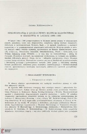 10: Sprawozdanie z działalności Muzeum Narodowego w Krakowie w latach 1964-1965