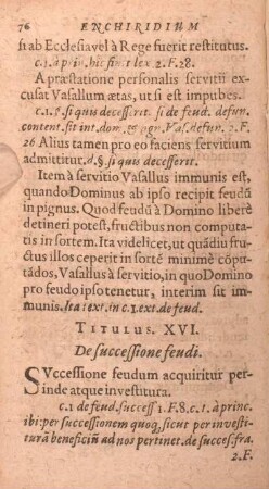 Titulus XVI. De successione feudi.