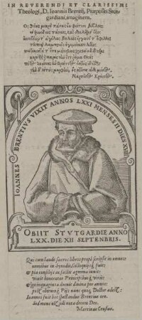 Bildnis des Ioannes Brentius