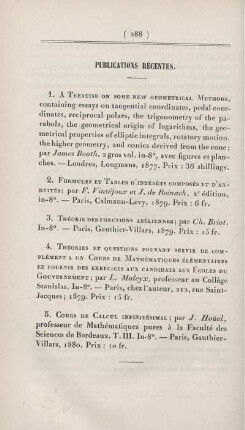 Publications récentes.