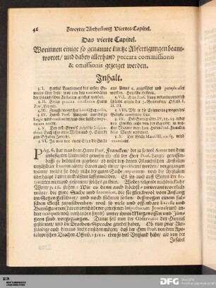 Das Vierte Capitel. Abfertigung einiger Abfertigungen.