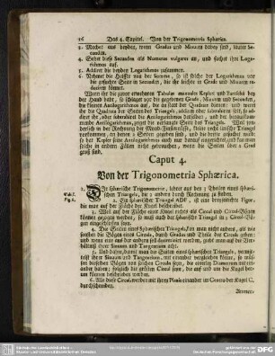 Caput. 4. Von der Trigonometria Sphaerica