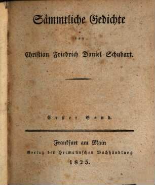 Sämmtliche Gedichte, 1