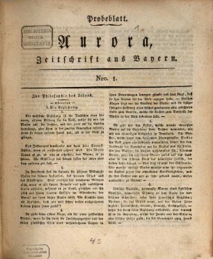 Aurora : Zeitschrift aus Bayern. 1828