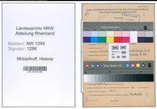 Entnazifizierung Helene Middelhoff , geb. 31.03.1919 (Justizangestellte)