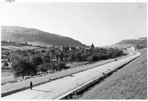 Trassierung und Kleinpflasterdecke bei Gruibingen, km 158