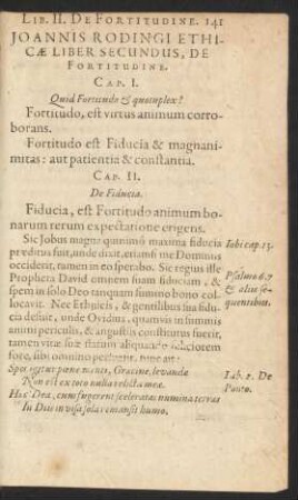 ... Liber Secundus, De Fortitudine.