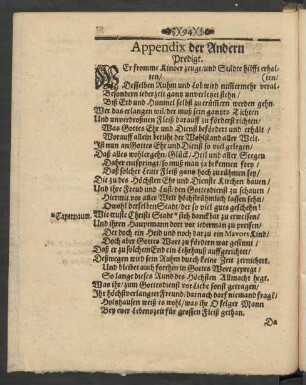 Appendix der Andern Predigt.