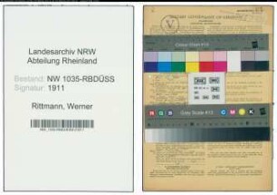 Entnazifizierung Werner Rittmann , geb. 16.09.1921 (Kaufmaennischer Angestellter)