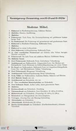 Moderne Möbel (Nr. 1-125)