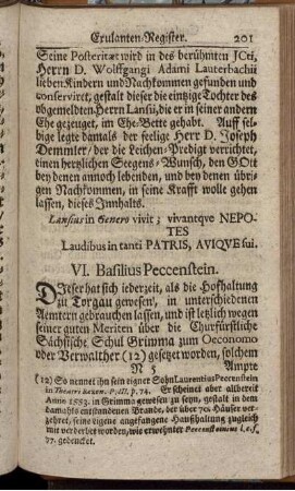 VI. Basilius Peccenstein