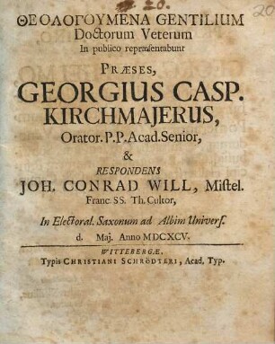 Theologumena gentilium doctorum veterum