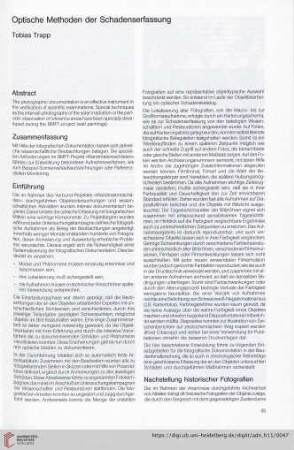 Optische Methoden der Schadenserfassung