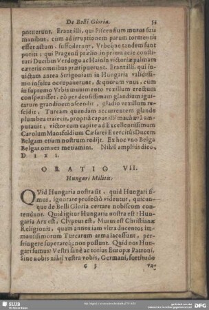 Oratio VII. Hungari Militis