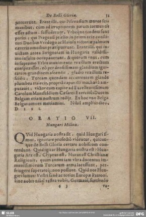 Oratio VII. Hungari Militis