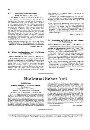 Ausbildung und Prüfung für das Lehramt an Hauptschulen : [Amtliche Erlasse] ; [Amtlicher Teil]