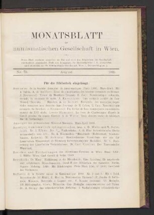Nr. 73. August 1889