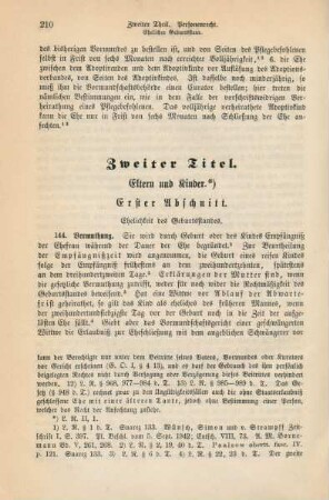 Zweiter Titel. Eltern und Kinder.