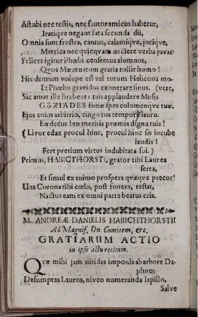 Ad Magnif. Dn. Comitem, &c. Gratiarum Actio in ipso actu recitata