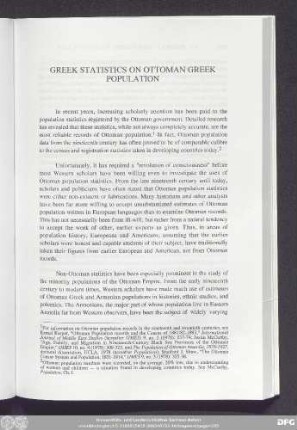 Greek Statistics On Ottoman Greek Population