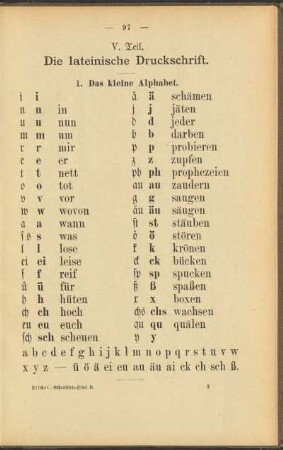 V. Teil. Die lateinische Druckschrift