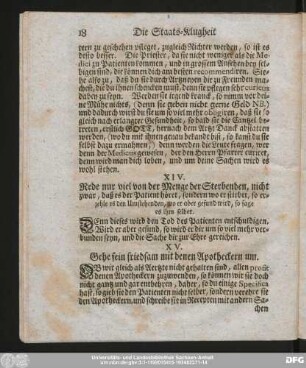 XV. Gehe fein friedsam mit denen Apothecken um.