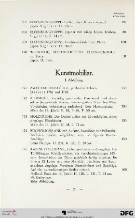 Kunstmobiliar (Nr. 171-180)