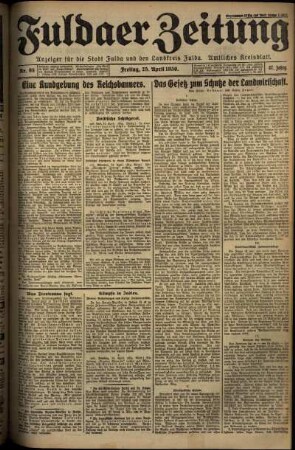 Ausgabe vom Freitag, den 25. April 1930.