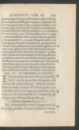Cap. II. De Differentiis veri et falsi.