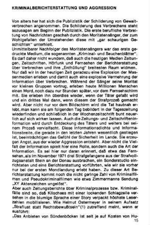 15-45, Kriminalberichterstattung und Aggression (Dokumentation)