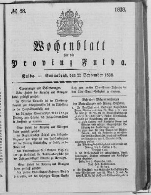 Nr. 38, Ausgabe vom 22. September 1838